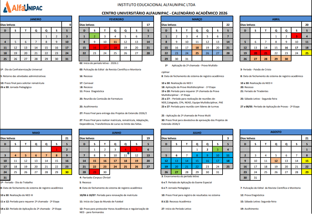 Calendário Acadêmico